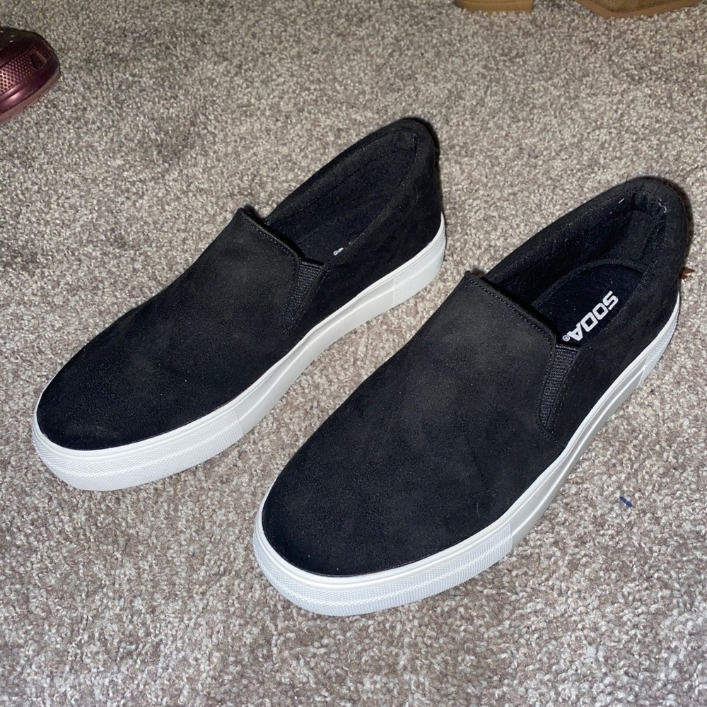Black Platform Slip-on Sneakers